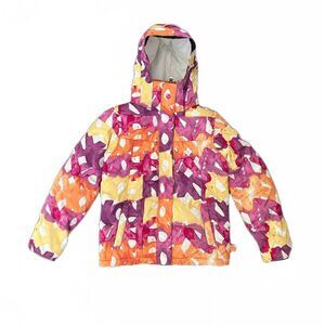 Roxy Ski Snowboarding Jacket Coat‎ Multicolor Hooded Winter Jacket Girls XL 14